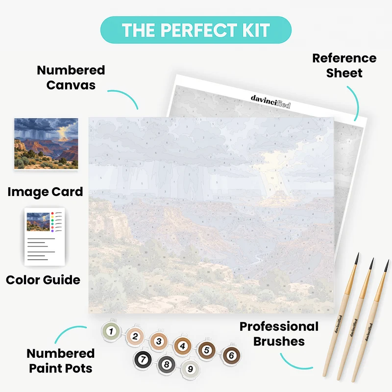 Storm Over the Canyon Rim - Paint by Numbers Kit