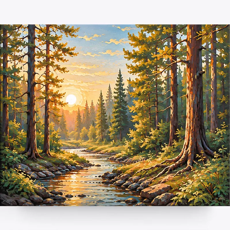 Malen nach Zahlen - Wo der Wald zur Ruhe kommt