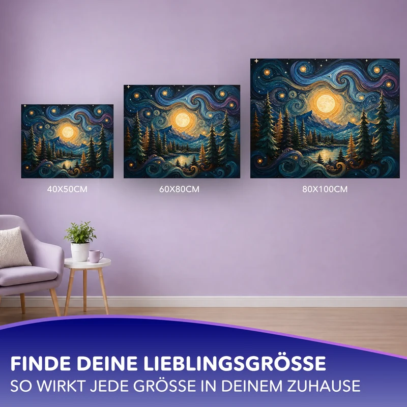 Malen nach Zahlen - Goldene Nacht