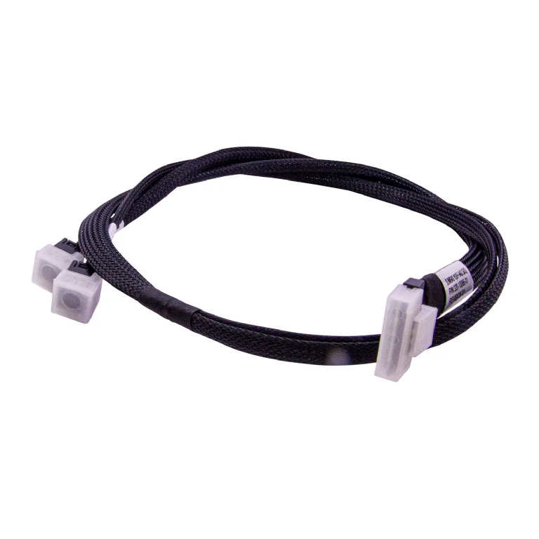 1m Broadcom 05-60003-00 SlimSAS x8 SFF-8654 to Two x4 SFF-8643 Mini-SAS HD SAS Connecters Cable