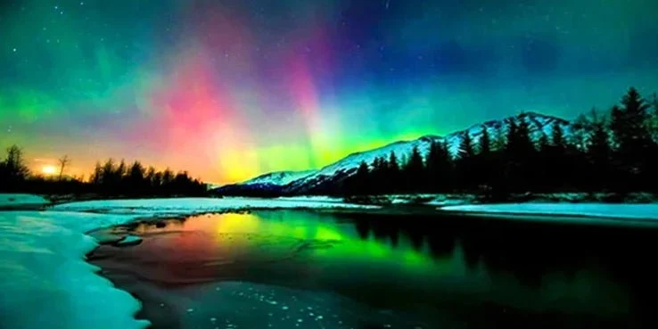 Polarlichter und Berge - 5D DIY Diamond Painting