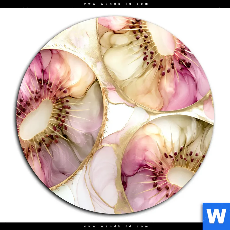 Acrylglasbild | Kiwi - Edle Fruchtfantasie | Rund