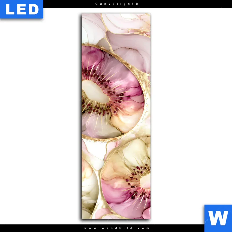 Canvalight® Leuchtbild | Kiwi - Edle Fruchtfantasie | Schmal