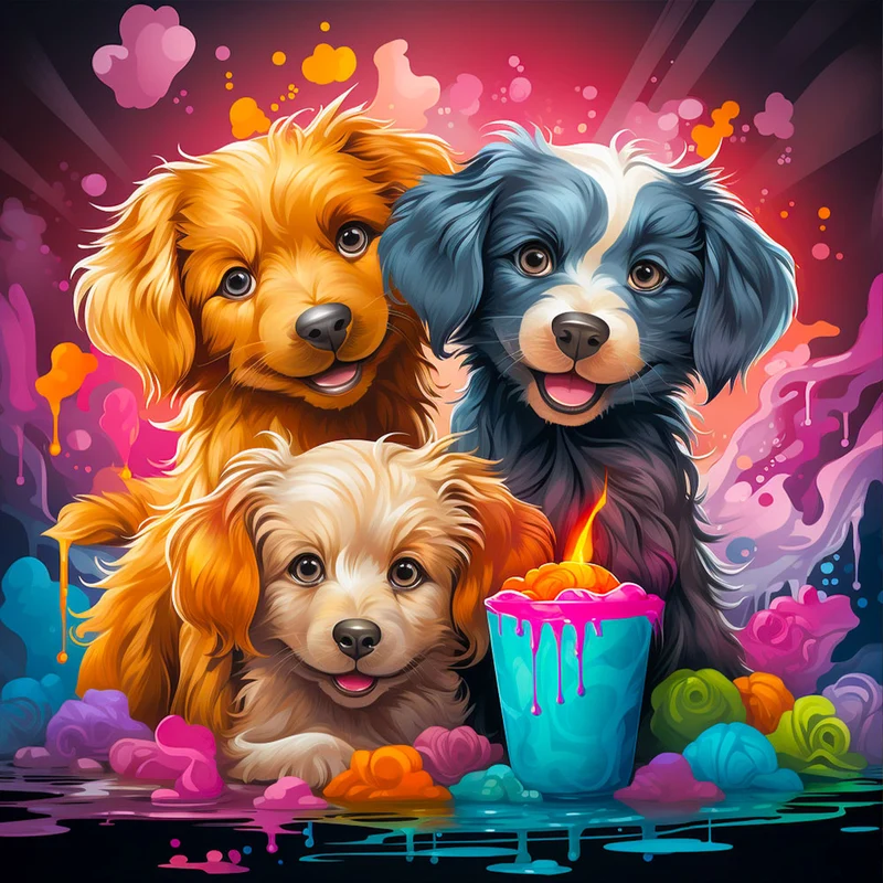 5D Diamond Painting – Lucky Dogs