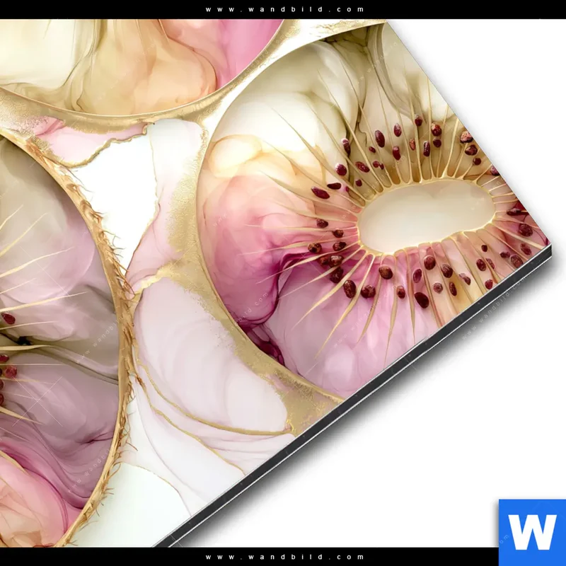 Alu-Dibond Bild | Kiwi - Edle Fruchtfantasie | Quadrat