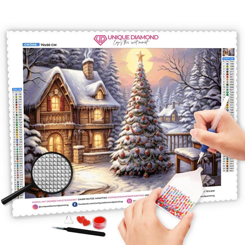 5D Diamond Painting – Weihnachtsbaum im Garten