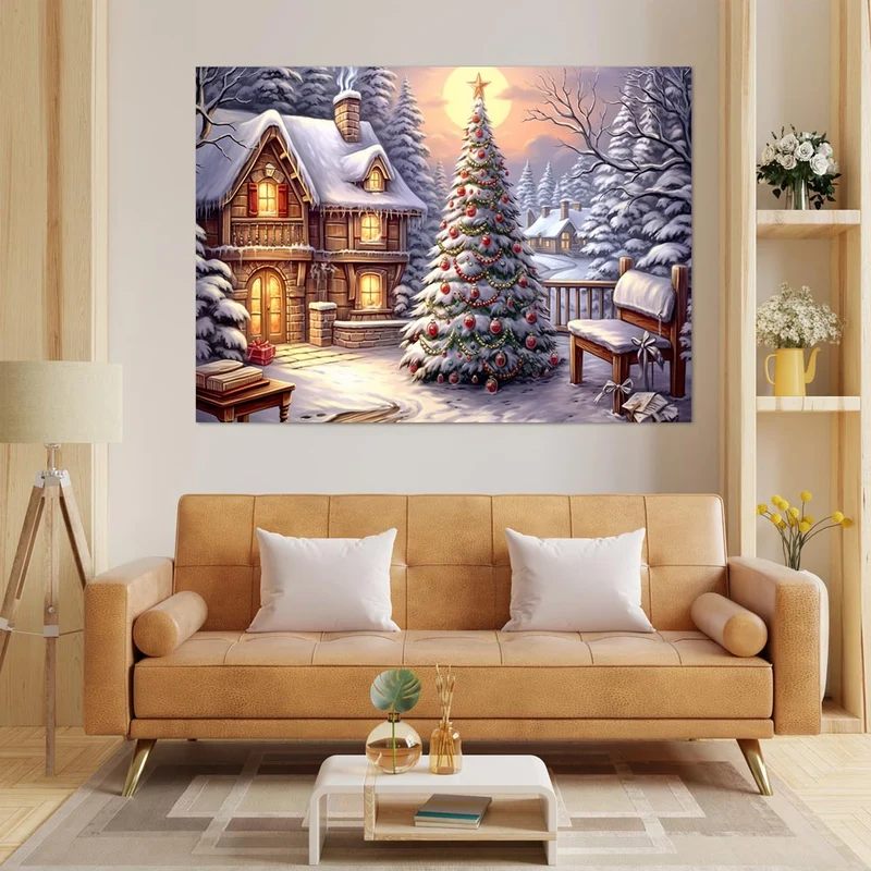 5D Diamond Painting – Weihnachtsbaum im Garten