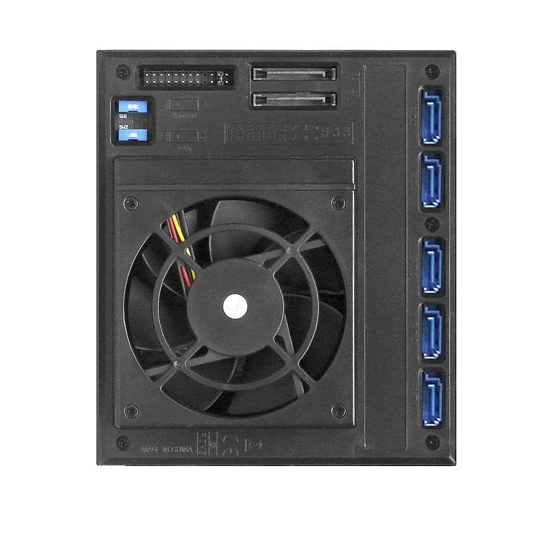 CRS 3 x 5.25" to 5 x 3.5" 12G + 6G SAS/SATA Hard Drive Backplane Caddy. * Hot-Swap Tray Design