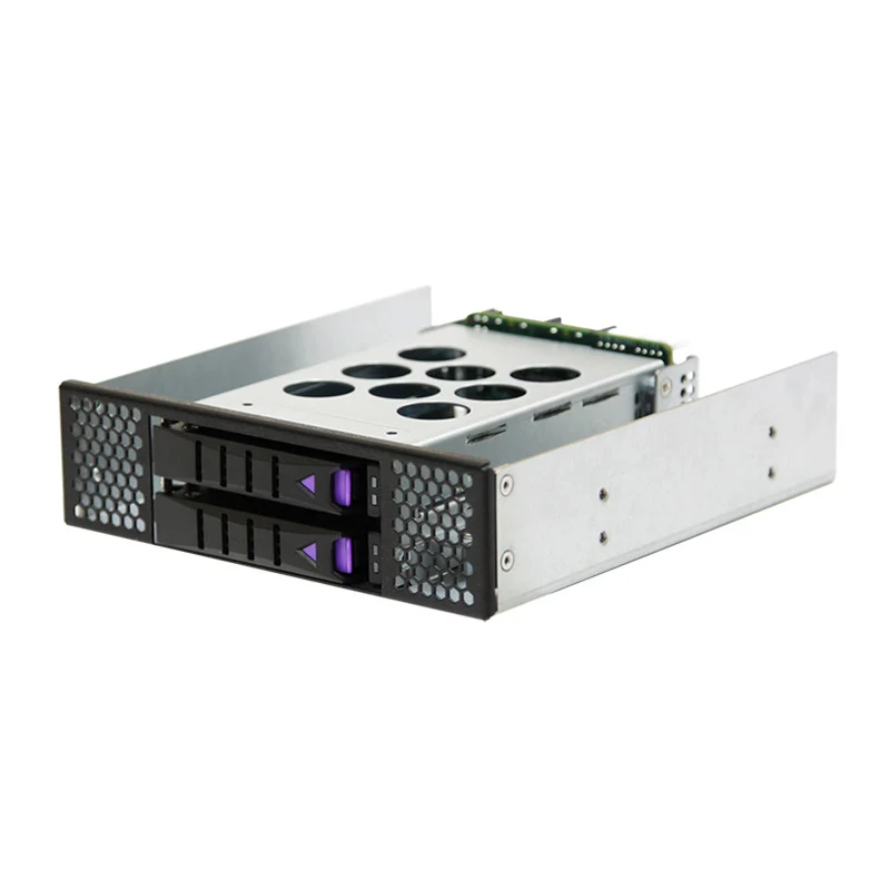 AIC 1 x 5.25" drive bay to 2 x 2.5" SFF hot swap bays, supporting 2 NVMe PCIe SSD
