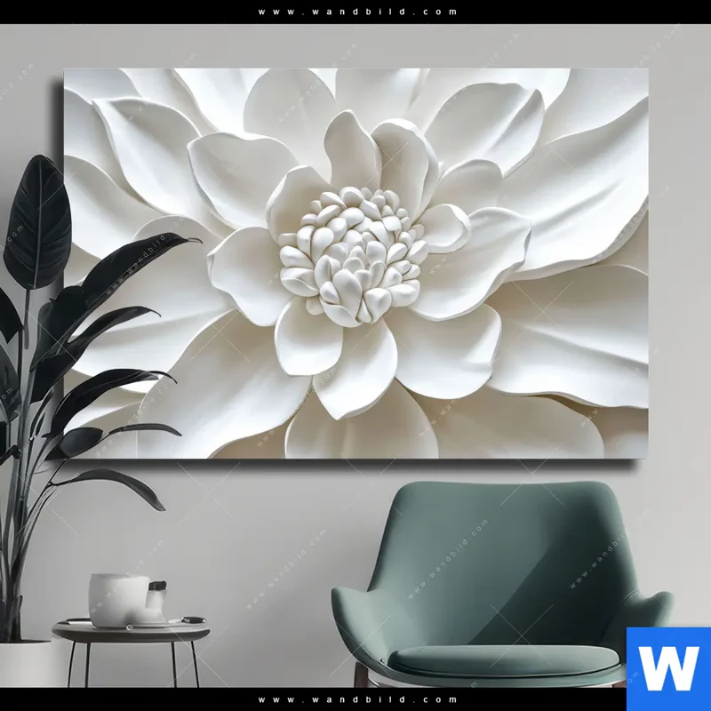Leinwandbild | Weiße Blüte | Querformat