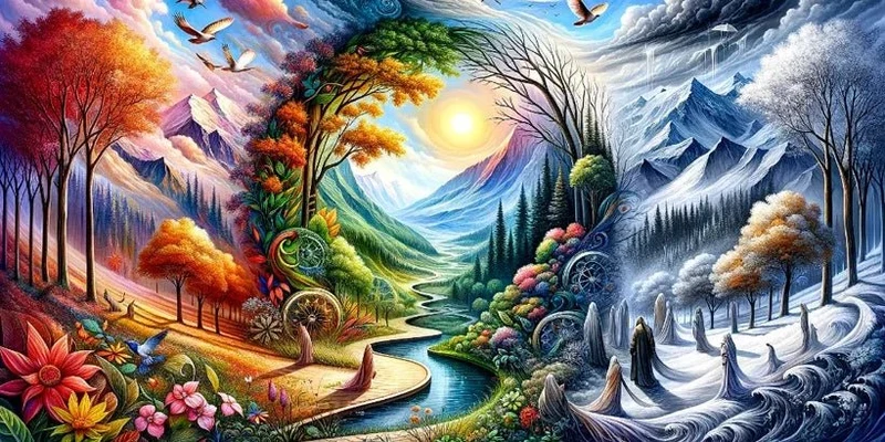 Vier Jahreszeiten - 5D DIY Diamond Painting