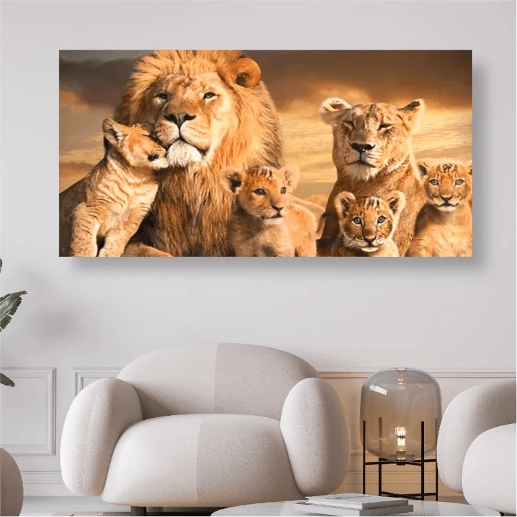 Löwenfamilie - 5D DIY Diamond Painting
