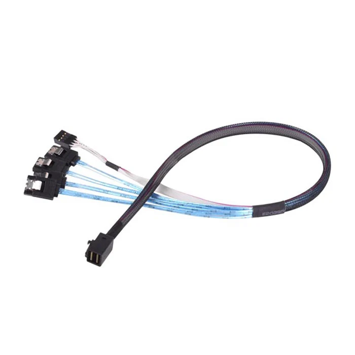60cm Silverstone 12Gb MiniSAS HD SFF-8643 to SATA 7pin+Sideband cable