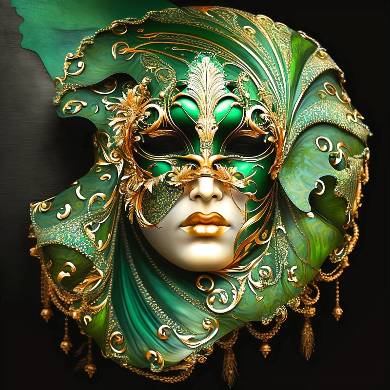 Green Gold Mask Diamond Art Kit