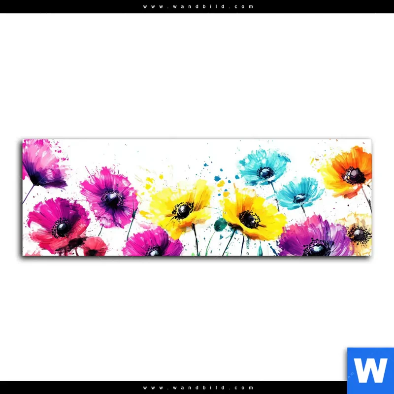 Acrylglasbild | Bunte Blütenexplosion | Panorama