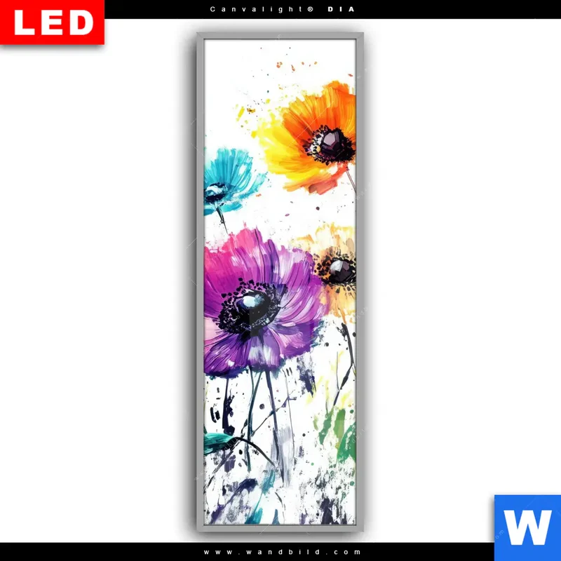 Leuchtbild Acrylglas Canvalight® DIA | Bunte Blütenexplosion | Schmal