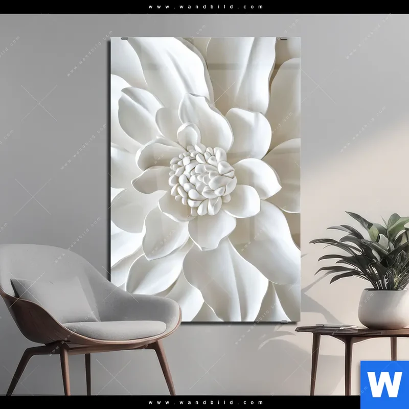 Acrylglasbild | Weiße Blüte | Hochformat