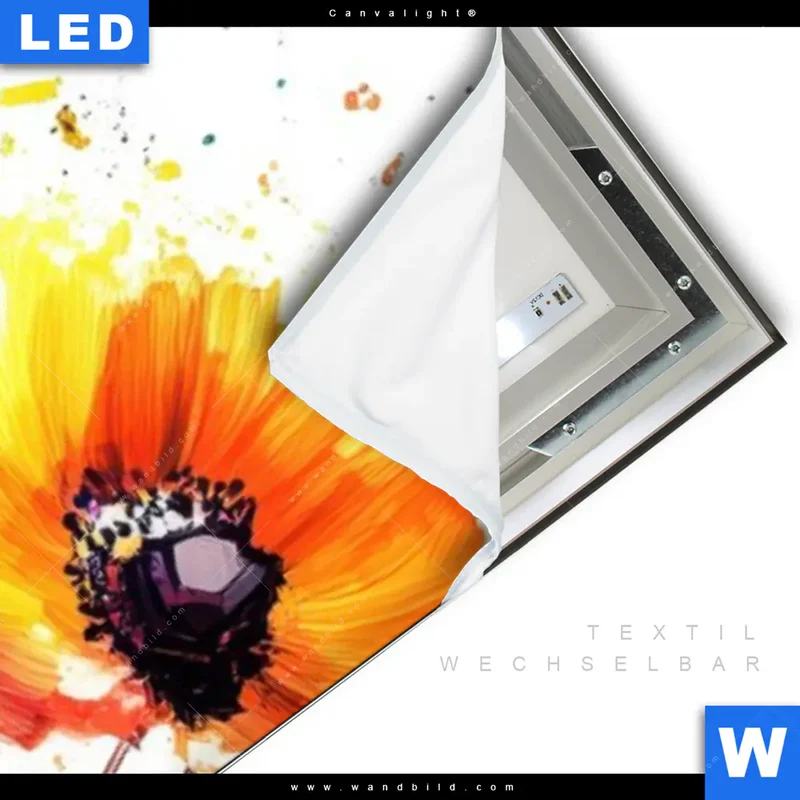 Canvalight® Leuchtbild | Bunte Blütenexplosion | Schmal