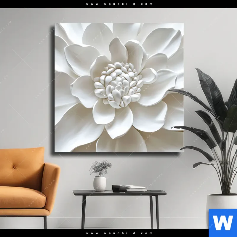 Leinwandbild | Weiße Blüte | Quadrat