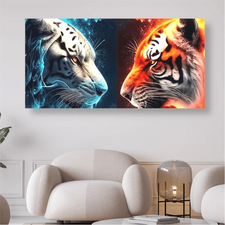 Tigerduell - 5D DIY Diamond Painting