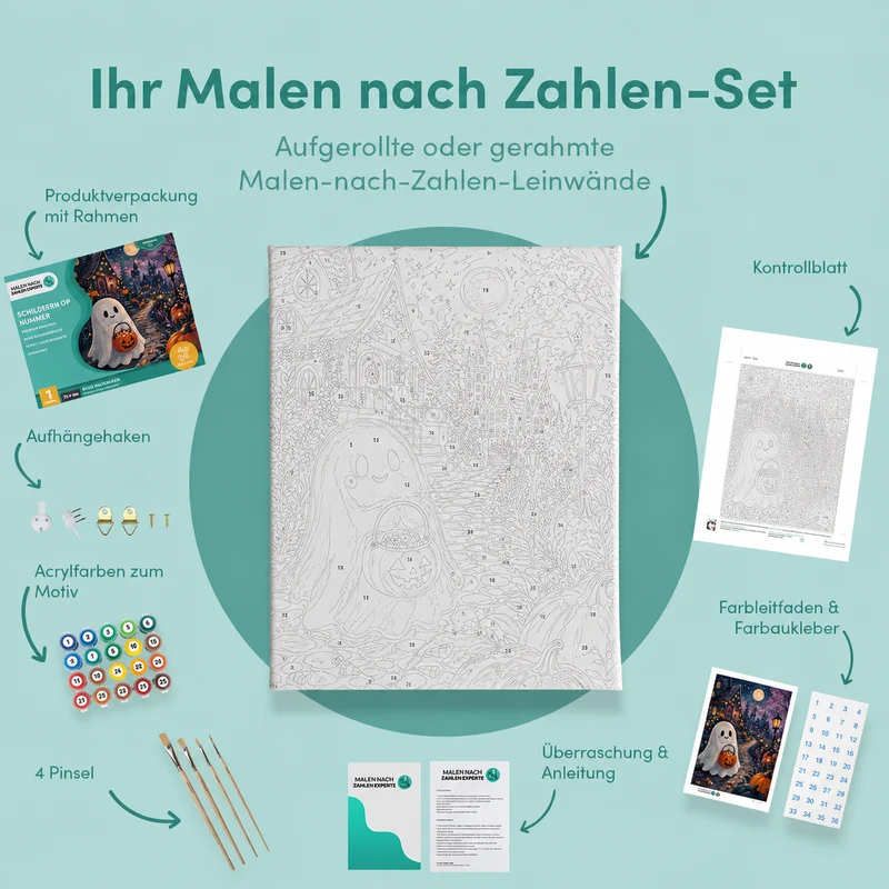 Malen nach Zahlen – Bleib schaurig, kleiner Geist