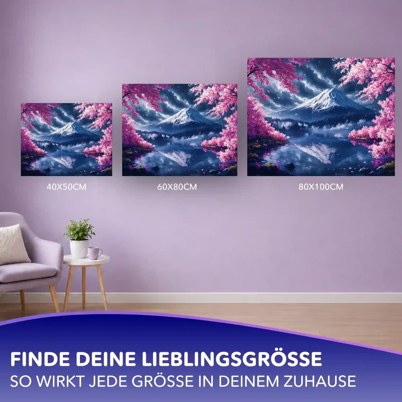 Malen nach Zahlen - Kirschblüten am Fuji
