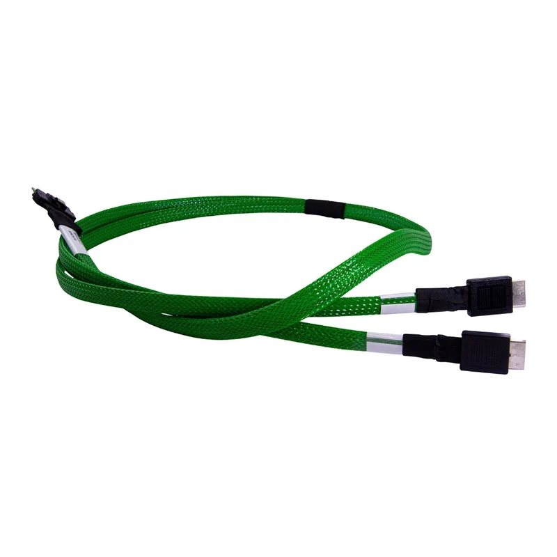 1m Broadcom 05-60001-00 SlimSAS x8 SFF-8654 to Two x4 SFF-8612 OCuLink Connectors Cable