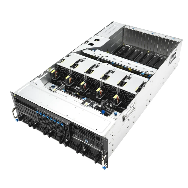 ASUS ESC8000A-E13P 4U Rackmount Dual 9005 Series AMD EPYC GPU Server - 8x Hot-Swap Bays - 8x GPU Support - Dual 3200W PSU