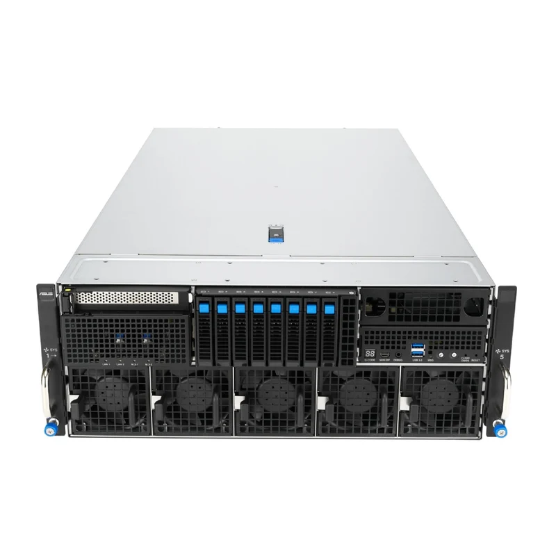 ASUS ESC8000A-E13X Dual AMD EPYC 9005 Server, 4U, 8x PCIe 6.0 x16, NVIDIA ConnectX®-8, 8x 2.5" Hot-Swap Bays, 3+1 3200W