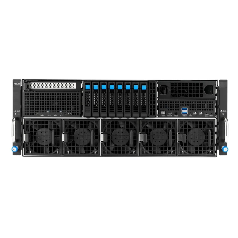 ASUS ESC8000A-E13X Dual AMD EPYC 9005 Server, 4U, 8x PCIe 6.0 x16, NVIDIA ConnectX®-8, 8x 2.5" Hot-Swap Bays, 3+1 3200W