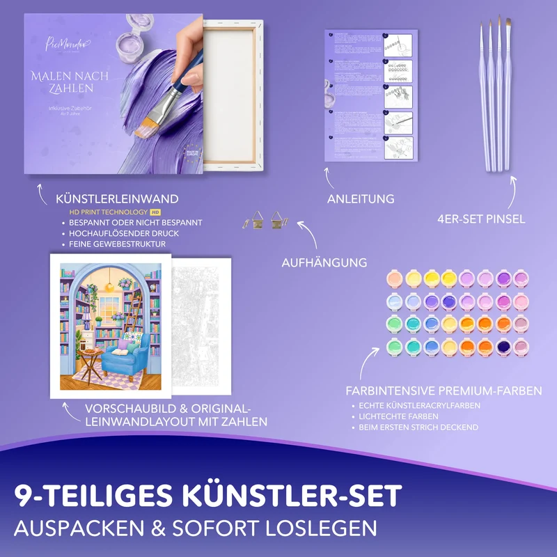 Malen nach Zahlen - Leseglück in Pastell
