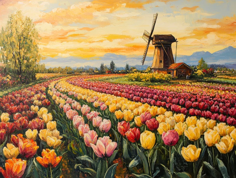 Sun-Kissed Tulip Fields