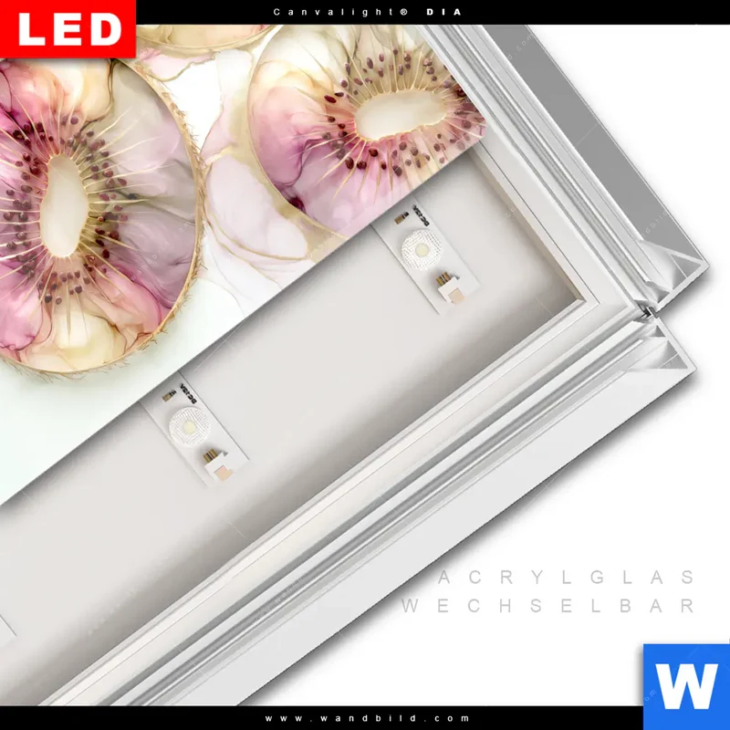 Leuchtbild Acrylglas Canvalight® DIA | Kiwi - Edle Fruchtfantasie | Querformat
