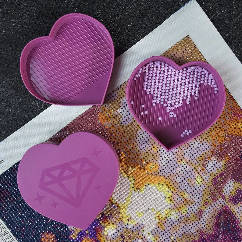 3PCS Diamond Painting Tray Herzform