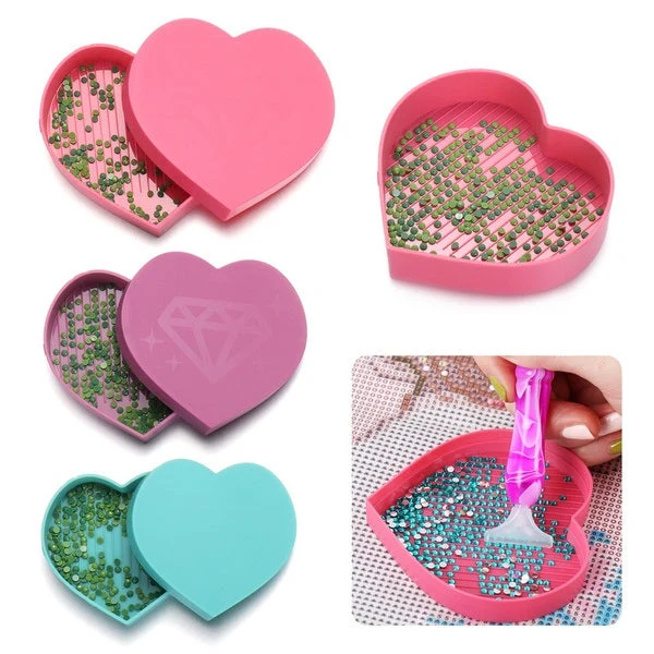 3PCS Diamond Painting Tray Herzform