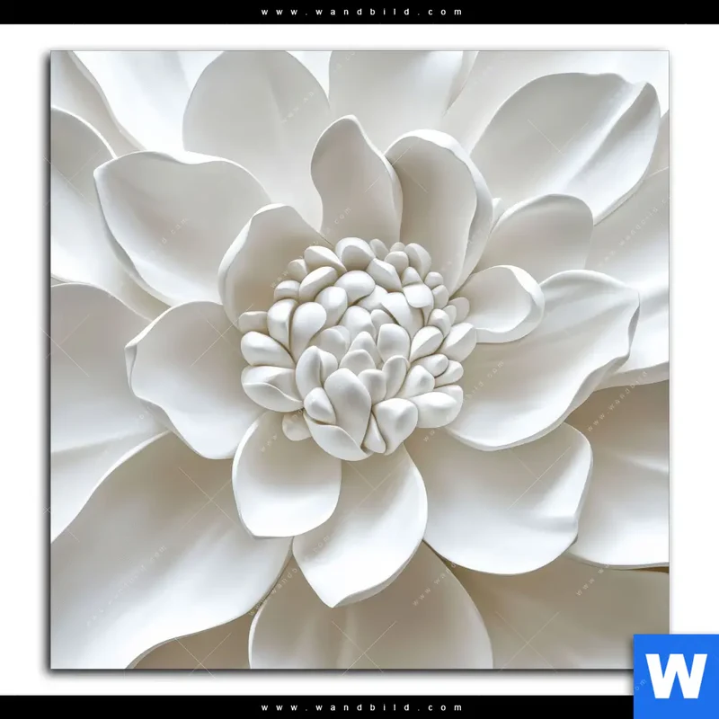 Alu-Dibond Bild | Weiße Blüte | Quadrat