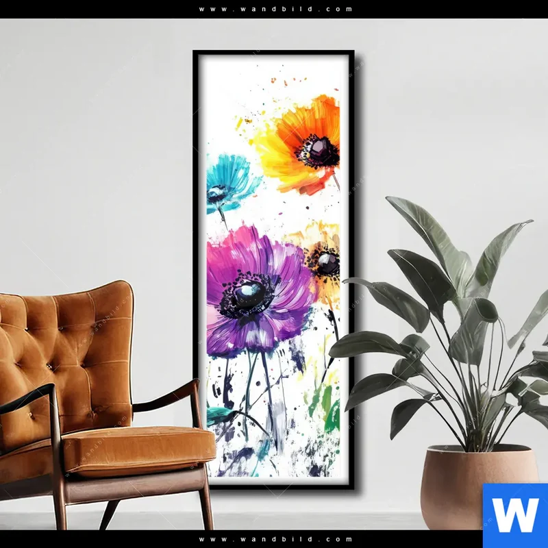 Poster | Bunte Blütenexplosion | Schmal