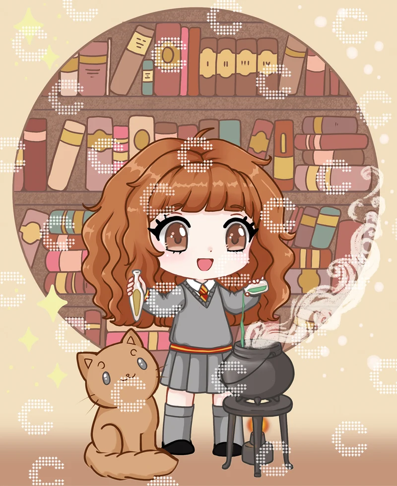 Diamond Painting - Arisa Kitsune - Magic experiments at the library