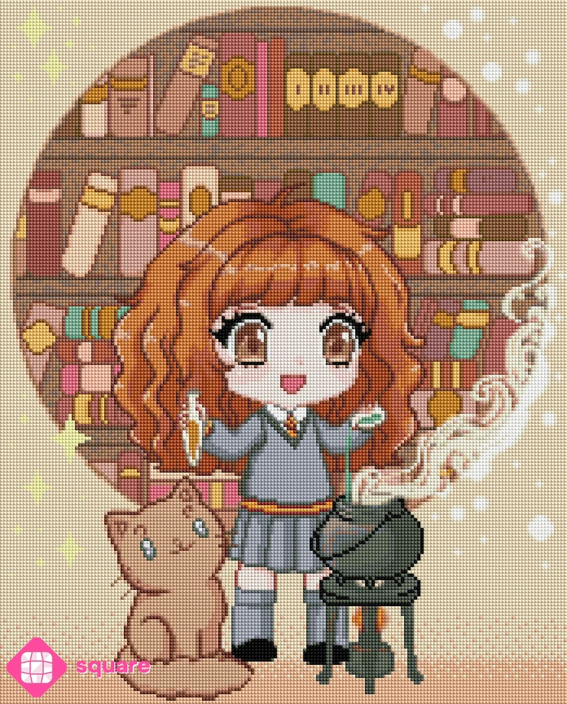 Diamond Painting - Arisa Kitsune - Magic experiments at the library