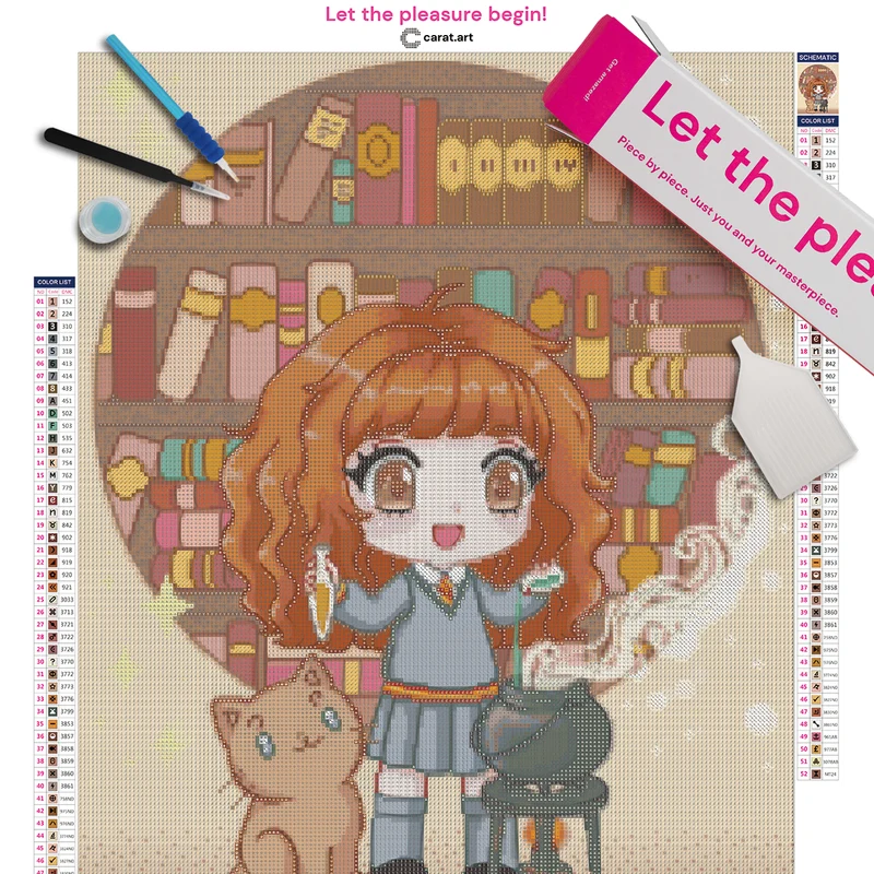 Diamond Painting - Arisa Kitsune - Magic experiments at the library
