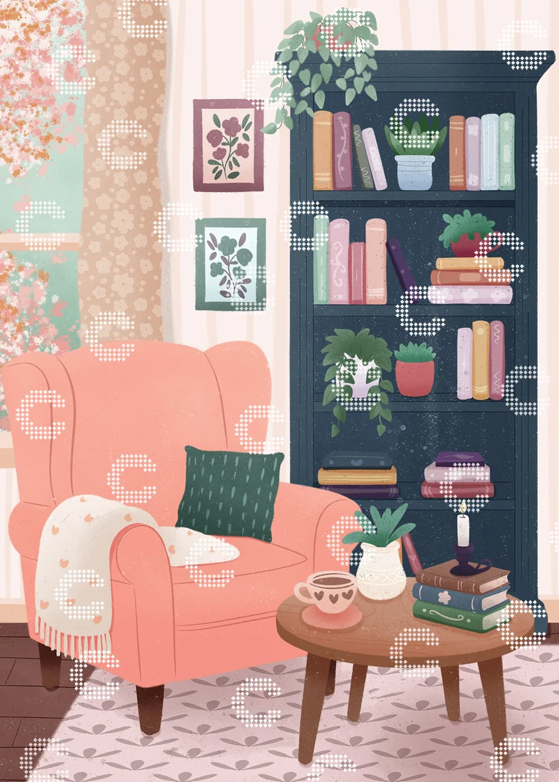 Diamond Painting - Snd création - Cozy reading nook