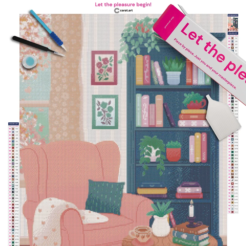 Diamond Painting - Snd création - Cozy reading nook