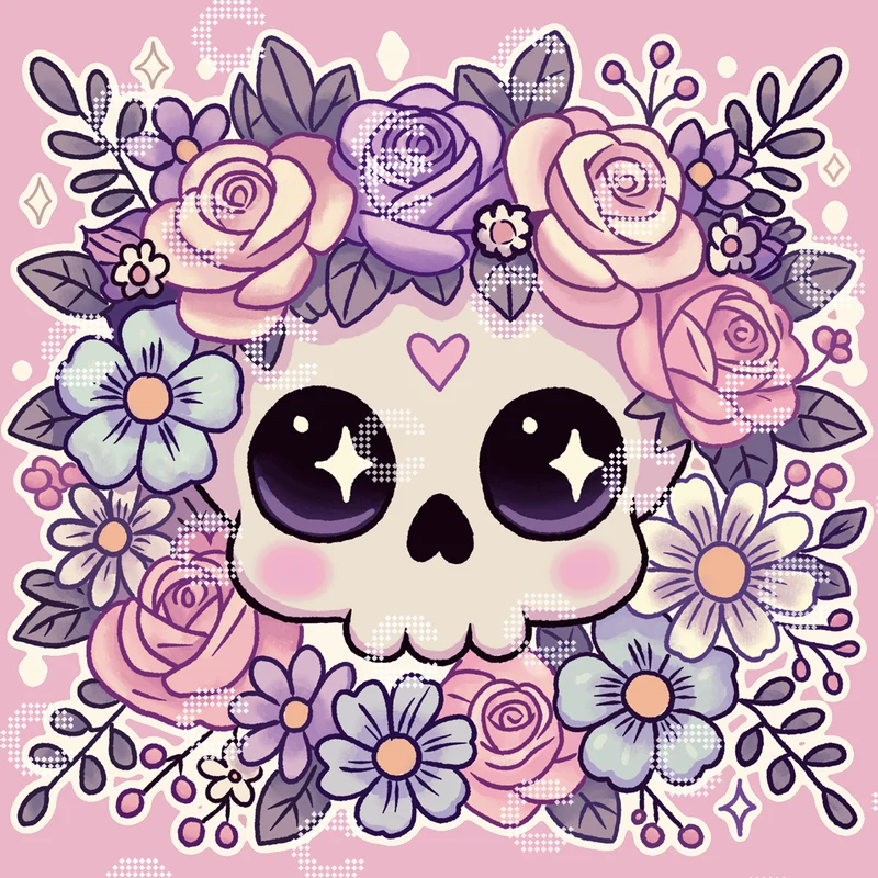 Diamond Painting - The Chaos Conjurer - Flower Skull