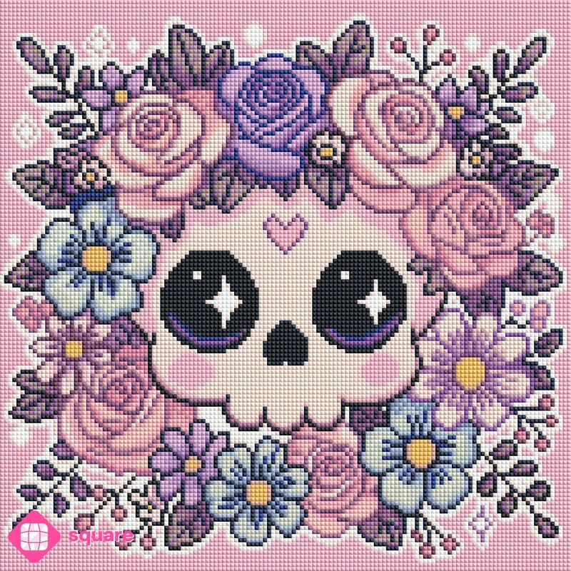Diamond Painting - The Chaos Conjurer - Flower Skull