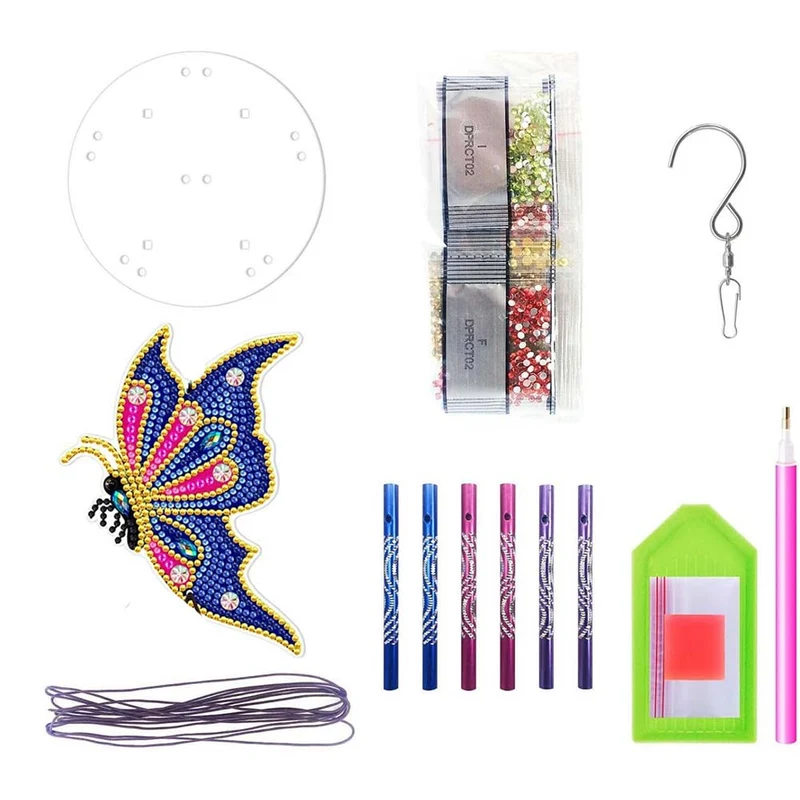 5D Diamond Painting Klang-Windspiel – Königlicher Schmetterling mit Klangröhren
