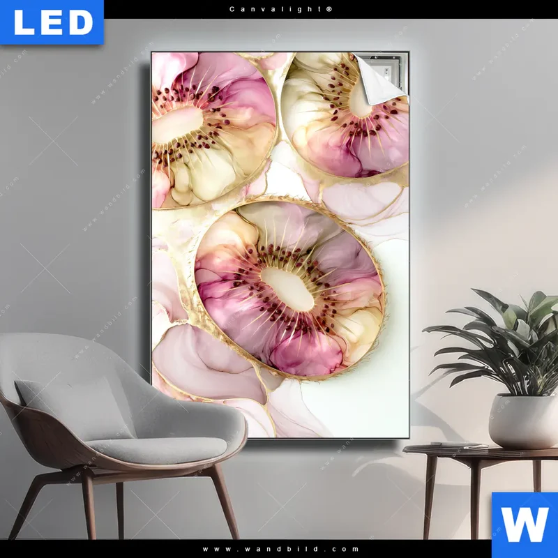 Canvalight® Leuchtbild | Kiwi - Edle Fruchtfantasie | Hochformat