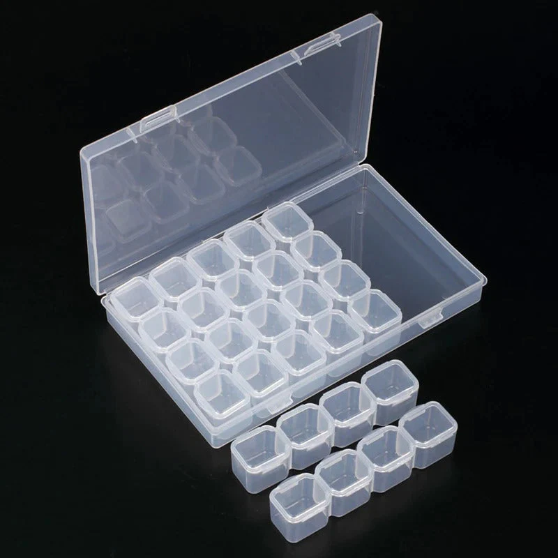 Aufbewahrungsbox | Sortiertablett mit 28 Gläsern