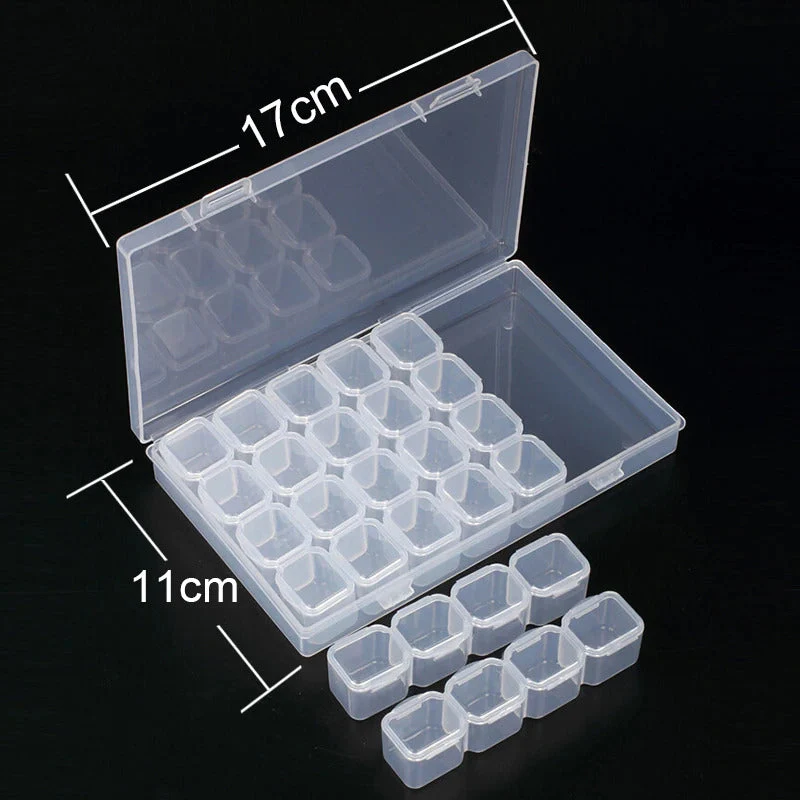 Aufbewahrungsbox | Sortiertablett mit 28 Gläsern