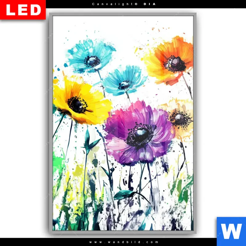 Leuchtbild Acrylglas Canvalight® DIA | Bunte Blütenexplosion | Hochformat