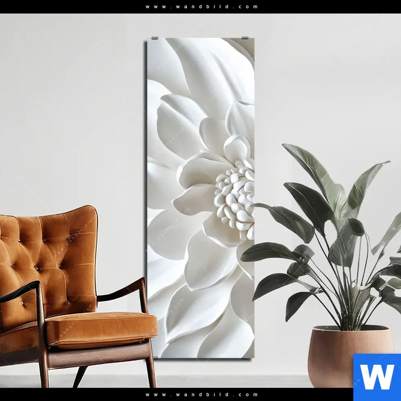 Alu-Dibond Bild | Weiße Blüte | Schmal